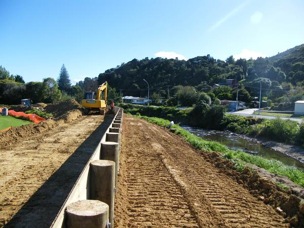 work undertaken since February 2011 on flood protection work underway at Te Puru